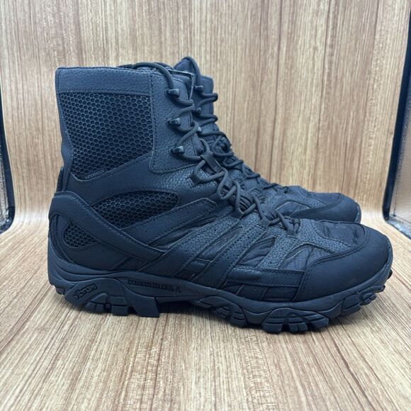 MERRELL WORK Men's 8" Moab 3 Mid Tactical Zip Waterproof Boot Black J15845 Sz 14 - Picture 1 of 11